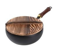 Genérico Cooking , Traditional Iron Pan, 9,45 pulgadas, Ergonómico Uncoated with Lid and Heat-Resistant Handle, Classic Design, Ideal para Home, Outdoors, Restaurante, Camping, Interior Use