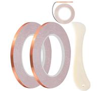 Genérico Copper Foil Tape - 30m Stained Glass Tape | Copper & Conductive Adhesive, Width Soldering Shielding Foil For Paper Circuits DIY Crafts Art Projects Burnisher Scrapbooking