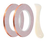 Genérico Copper Foil Tape - 30m Stained Glass Tape | Copper & Conductive Adhesive, Width Soldering Shielding Foil For Paper Circuits DIY Crafts Art Projects Burnisher Scrapbooking