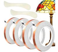 Genérico Copper Foil Tape 7/32 Inch, Black Liner, 4 Rolls For Stained Glass