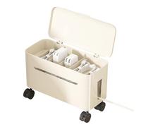 Genérico Cord Management Box - Wire Storage with Wheels - Tabletop Charger Cord Storage, Home Office Dormitory Gaming Setup TV Stand Computer Desk Tech Enthusiasts Renters Content Creators