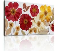 Genérico - Cuadro decorativo para pared, diseño floral, impresión sobre lienzo, minimalista moderno, póster decorativo de pared para salón, dormitorio, cocina, pasillo, blanco, 90 x 60 cm, decoración