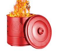 Genérico Cubo Quemador De Papel Tapa Hojas Madera Basura Dinero Ancestral | Lata Incinerador Quemador De Acero Inoxidable Para Patio Jardín Ceremonia Funeral Festival Qingming Fantasma