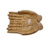Genérico Cuenco de madera con forma de mano - Cuenco de | Manos De Buda Talladas Decorativo Soporte De, Bandeja De Para Piedras Manos De Escultura Placa De Madera Para Me