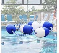 Genérico Cuerda de Seguridad de Alta flotabilidad para Piscinas - Cuerdas divisorias para Piscinas con flotadores Azules y Blancos, Kits Profesionales de carriles de Seguridad para Piscinas, competic