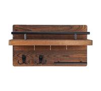 Genérico de pared de madera retro decorativo para almacenamiento | Soporte de pared con gancho y estante flotante Organizador de entrada para abrigos, sombreros, mochila y bolso
