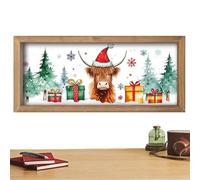 Genérico decoración de pared - Decoración interior para el hogar signo animal de madera, decoración de pared Highland de madera, para sala de estar, estante de baño, cocina, biblioteca de café y
