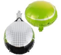 Genérico Decoración para Fiesta Globos Inflables de Aluminio en Forma de Pelota y Raqueta de Tenis, Fácil de Colgar y Adecuado para Celebraciones al Aire Libre