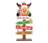 Generico Decoraciones navideñas en - Letras en con Papá Noel y muñeco de nieve | Centro de mesa y decoración de escritorio | Figuritas para fiestas, renos y viejo escandinavo