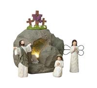 Genérico Decoraciones religiosas de Pascua para el hogar, Tumba vacía de Resina, Escena de resurrección de Pascua para Mesa Cristiana, decoración del hogar y la Oficina