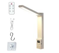 Genérico Desk Lamp - PP USB Rechargeable LED Table Light with 2400mAh Battery Remote Control and 3 Brightness Levels | Dimmable Reading Lamp for Home Work Office Study Desk Bedside