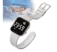 Genérico Despertador para Sordos, Pulsera Despertador Vibración Te Despierta Tranquilamente por La Mañana Sin Molestar A Los Demás Personas Sordas Reloj, For Meetings, Sleeping,Blanca,3.7 * 3.2cm