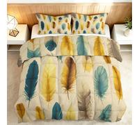 Genérico Edredón Acolchado 240x260cm Plumas De Color Amarillo Parduzco Nórdico Reversible, Edredon Algodón Ultra Suave Hipoalergénico para Invierno, con 2 Fundas Almohada