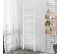 Genérico Escalera de Metal Blanco montada en la Pared para Loft de casa, Escalera de Entrada y Salida de 4 pies, 5 pies, 6 pies, 7 pies, 8 pies, 10 pies de Altura, Escalera de Hierro forjad