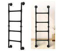 Genérico Escalera de Metal Negra para Montaje en Pared para Loft, Escalera de Entrada y Salida de Altura, Escalera de Salida de Pozo de Ventana de sótano, Escalera de Escape de Incendios pa