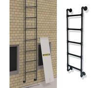 Genérico Escalera de Pared de 1 a 3 Metros para literas, altillos, sótanos, pozos de Ventanas, escaleras de Emergencia contra Incendios, Escalera metálica para áticos, caravanas, Biblioteca