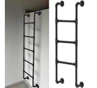 Genérico Escalera de Pared para literas, altillos, sótanos, pozos de Ventanas, escaleras de Emergencia contra Incendios, Escalera metálica de Tijera de Pared para áticos, caravanas, bibliot