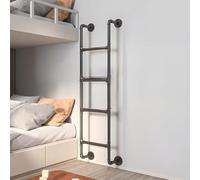 Genérico Escalera de Salida para Pozo de Ventana de sótano, Escalera de litera para RV montada en la Pared de Hierro Forjado Negro para ático, escalones de Escalada de Metal para altillo, e