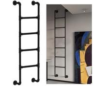Genérico Escalera metálica de Pared para altillo, Escalera de Entrada y Salida de 4 pies, 6 pies, 7 pies y 8 pies de Altura, Escalera de Escape para Pozo de Ventana de sótano, soporta hasta