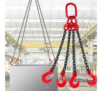 Genérico Eslinga de Cadena de 4 vías, Eslinga de elevación de Alta Resistencia de Acero aleado G80 con 4 Ganchos de Seguridad, Resistente a la corrosión, para Motor de 2 toneladas de Capacidad, 0,5 m