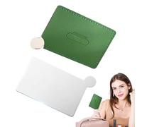 Genérico Espejo De Bolsillo - con Estuche Pequeño De Piel PU Espejo De Bolso | Portátil con Acero Inoxidable para Tocador, Uso Diario, Viajes, Baile, Escuela u Oficina