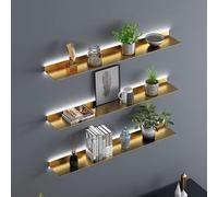 Genérico Estante Colgante de Pared, Estante de Metal Iluminado para Libros, estantes flotantes Multicapa para Pared, 1 Estante Flotante LED con Luces integradas, Estante metálico emisor de luz para p