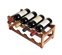 Generico Estante de vino de bambú - Wooden 43 x 23,5 x 15 cm | 2 niveles Space Saving Wine Storage Organizer | Countertop Bottle Holder for Home Decor, Kitchen, bar, Housewarming, Wedding