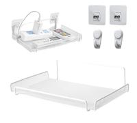 Genérico Estante Flotante AV - Soporte Pared Router | Porta-Decodificador TV | Instalación Sin Taladro, Construcción Hierro, Borde Elevado, Gestión Cables, para Salón, Dormitorio, Oficina