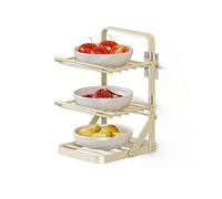 Genérico Estante vertical plegable, estante de almacenamiento de escritorio que ahorra espacio, adecuado for olla caliente de cocina y preparación de alimentos(Color-1,Triple layer)