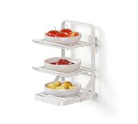 Genérico Estante vertical plegable, estante de almacenamiento de escritorio que ahorra espacio, adecuado for olla caliente de cocina y preparación de alimentos(White,Triple layer)