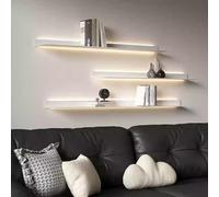 Genérico Estantería Colgante de Pared, estantería metálica iluminada de Pared, estantes flotantes Multicapa de Pared, estantes flotantes LED de Pared - Estantería Blanca de 150 cm con luz integrada p