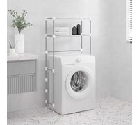 Genérico Estantería de 2 Niveles sobre Lavadora Hierro Gris 69x28x143 cm,Accesorios para el baño,Toalleros-343132