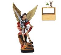 Genérico Estatua de Arcángel | Figura arcángel Miguel Coloreada - el Arcángel derrotando a Satanás estatuilla Religiosa Coleccionable Ángel Escultura Decoratiom