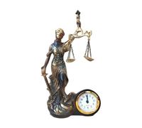 Generico Estatua De La Justicia De Resina Con Figura Y Reloj | Artesanía Escultura De Escritorio Para Hogar Oficina Estudio Sala De Noche Dormitorio Estanteria Estantería Inodoro