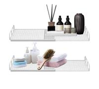 Genérico Expandable Closet Shelf 15-24.4inch Adjustable Metal Bracket | 2 Pieces Cabinet Shelves For Kitchen, Pantry, Bathroom, Bedroom, Wardrobe Abrics Fresh. Strong, Thick Steel C