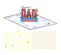 Genérico Father's Day Card - Classic 3D High-Precision | Thank You Card For Father | For Men Husband Grandfather Grandpa Birthday New Year Holiday Home Indoor