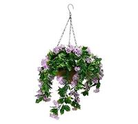 Genérico Faux Hanging Flower Basket, Artificial Myrtle Decor, Lifelike Greenery Wall Ceiling Hanger, Outdoor Weather Resistant Plant Basket for Balcony Patio Porch Indoor 11.81x11.81in