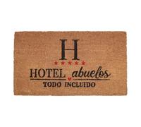 Genérico Felpudo Original 40x70 cm - “Hotel Abuelos Todo Incluido ★★★★★” | Fibra de Coco Natural con Base Antideslizante | Alfombra de Entrada para Exterior e Interior | Regalo para Abuelos