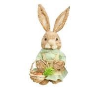 Generico Figuras de conejo | Escultura de animales de paja navideña | Decoración de conejo de Pascua | para la decoración de mesas interiores, dormitorio, escritorio, estantería, entrada