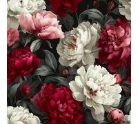 Genérico Flores Hojas Papel Pintado Autoadhesivo Peonía Vintage Boho 44x200 cm Papel de Pared Removible Impermeable Estilo Vinilo PVC Pegatina es Estante del cajón de la cubierta del rodillo A-195
