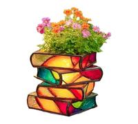 Genérico Flowerpot, Book-Shaped Decorative Planter, Cute 3D Garden Jarrone, 6,89 x 3,94 x 5,91 pulgadas Compact Resin Material, Space-Saving Design for Planter, Patio, Balcony and Home Decor
