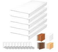 Genérico Fundas Blancas con diseño de Madera para estantes de Alambre, Protector de estantes de 16x20x2 Pulgadas para organización de despensa, revestimientos Decorativos para estantes, soluciones de