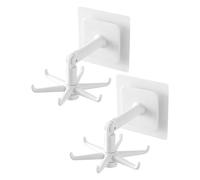 Genérico Ganchos giratorios: 2 ganchos para ducha de baño, colgador de cocina plegable de 360 grados, ABS confiable, sin daños por taladro, gancho de techo adhesivo