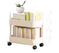 Generico giratorio de 2 niveles - de libro de utilidad giratorio, almacenamiento de juguetes de 2 niveles, estantería espacial de juguete | 14.57x9.84x17.13 pulgadas, organizador de