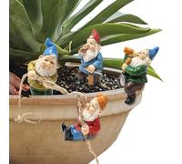 Genérico Gnomos De Jardín - 4 Piezas GNOME Figuras En Miniatura | Miniatur-GNOME Mini-Garten-Garten-Set Elflkletterbaumhantue Minizwerge For Fairy Garden Miniatur-GNOME-Set Miniatur-Fee Garten