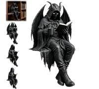 Genérico Gothic Dark Fantasy Figure,Hooded Shadow Reader Statue,Skull Black Robe Mystery Reading Sculpture,Unique Home Office Desktop Decor,Unique Gift for Book Lovers Gothic Art Collectors