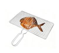 Generico Grill Basket for Steak Fish Chicken Meat Veggies Outdoor Camping Fishing Kitchen | Grilling Basket, Stainless Steel BBQ Meat Clamp | BBQ Baskets Grill Shrimp Fish Veggies Chicken