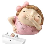 Genérico Holding Nose Bathroom Statue | Bathroom Little Girl Figurine Sculpture In Resin - Ideal For Humorous Sculpture Indoor Outdoor Collectible Figurines For Laundry Room, Garden, Nightstand