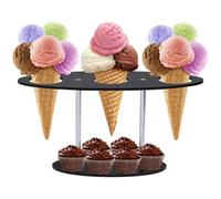 Genérico Ice Cream Cone Holder - 3 Holes Clear Acrylic Cone Holder Stand