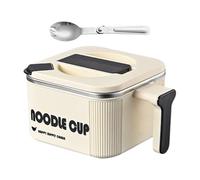 Generico Instant Noodle Bowl | Stainless Steel Pot with Spoon Handle | Large Noodle Bowl Microwave Pasta Cooker | for Cooking Soup Adults Teens Kitchen Dorm Apartment Office Lunch
